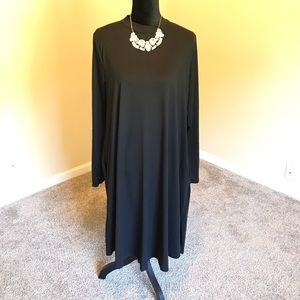 NWT Women's XL Black Long Sleeve Midi Dress
